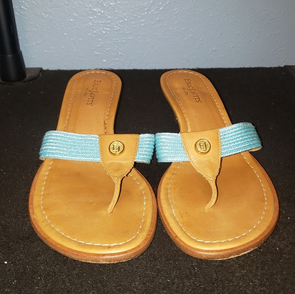 Eric Javits Kitten Heel Sandals Ladies 6.5 Torquoise - Picture 2 of 10